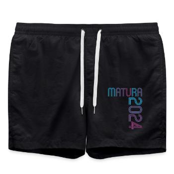 Matura Junge Mädchen Damen und Herren Matura 2024 - Badeshorts - Schwarz - Vorne - AI Model Male 185 light (185cm)