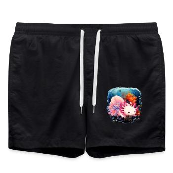 Axolotl - Badeshorts - Schwarz - Vorne - AI Model Male 185 light (185cm)
