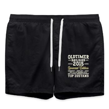 2015 Vintage Retro Geburtstagsgeschenk - Badeshorts - Schwarz - Vorne - AI Model Male 185 light (185cm)