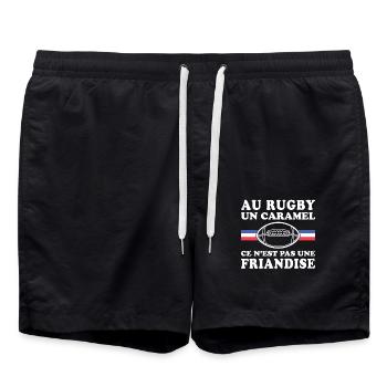 In rugby, a caramel is not a treat - Swim Trunks - black - Front - AI Model Male 185 light (185cm)