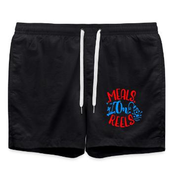 Meals on Reels - Swim Trunks - black - Front - AI Model Male 185 light (185cm)