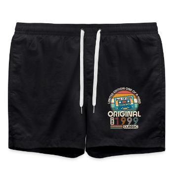 Original 1999 Vintage Vintage Rétro Anniversaire - Short de bain - noir - Devant - AI Model Male 185 light (185cm)