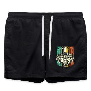 Retro Vintage Crab Fishing Crabbing - Badeshorts - Schwarz - Vorne - AI Model Male 185 light (185cm)