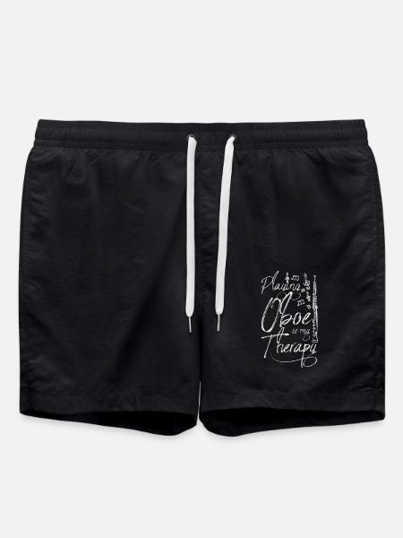 Playing oboe is my therapy - Swim Trunks - black