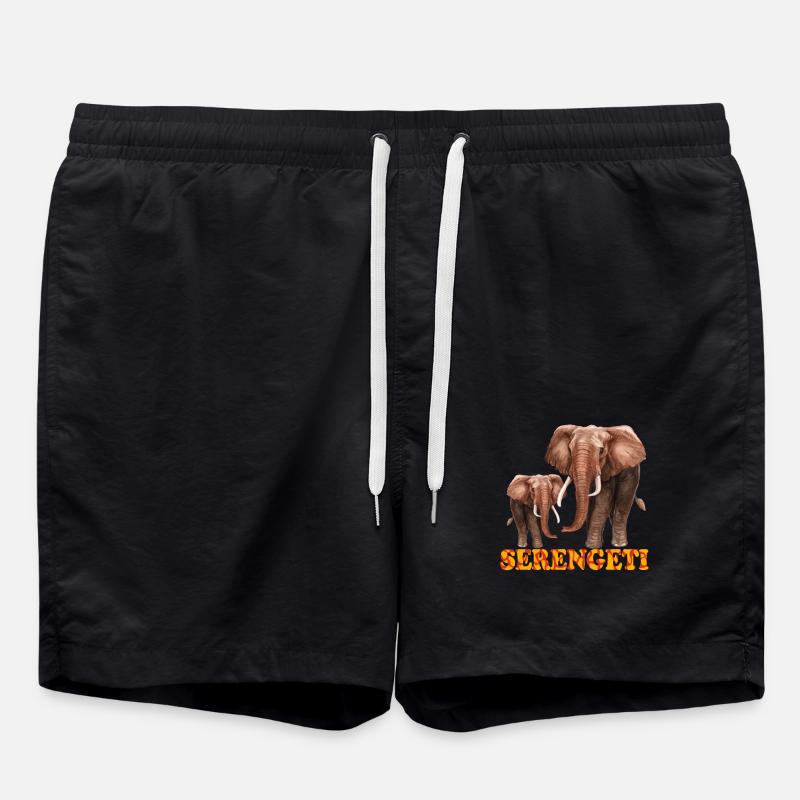 Serengeti-Elefant Éléphant du Serengeti - Short de bain - noir