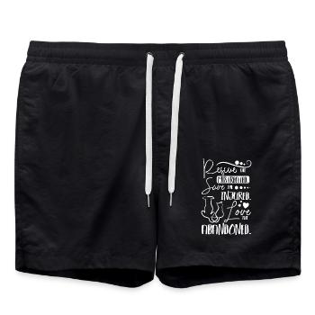 Rescue the mistreated love the abandoned - Badeshorts - Schwarz - Vorne - AI Model Male 185 light (185cm)