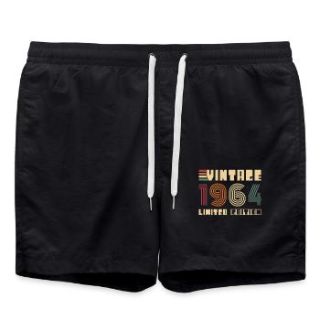 1964 Vintage Retro Birthday Gift - Swim Trunks - black - Front - AI Model Male 185 light (185cm)
