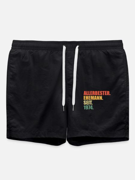 Best husband since 1974 50th wedding anniversary - Swim Trunks - black