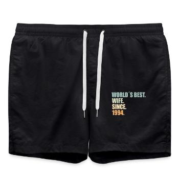 Beste Ehefrau seit 1994 30.Hochzeitstag - Badeshorts - Schwarz - Vorne - AI Model Male 185 light (185cm)