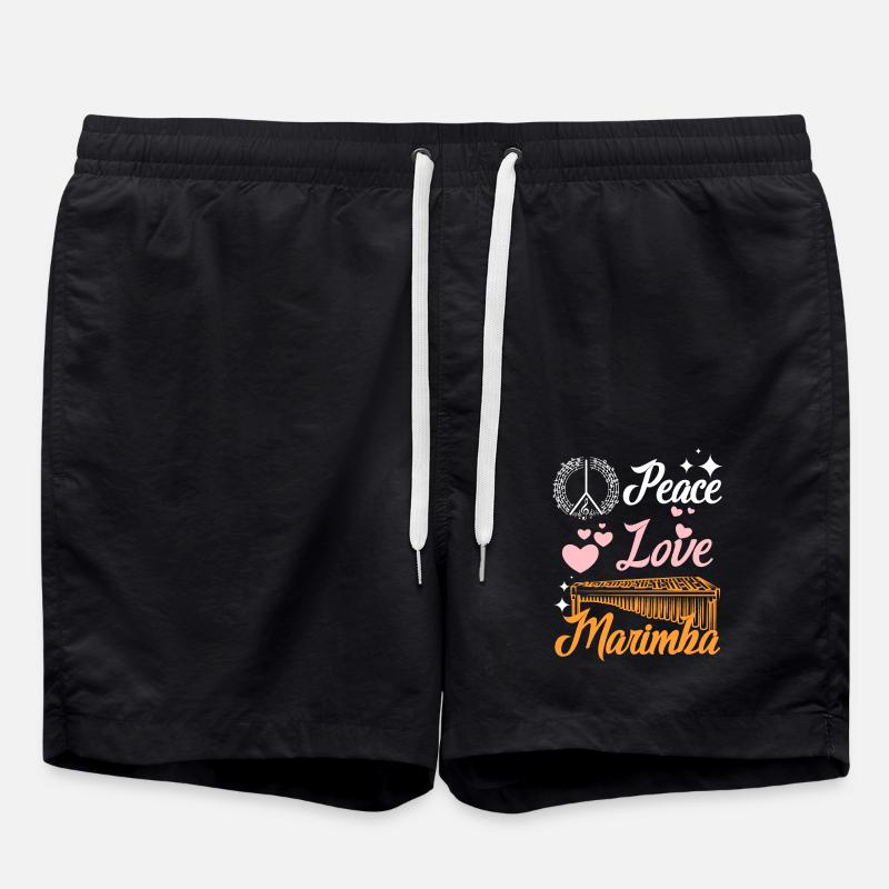 Paix, amour, marimba - Short de bain - noir