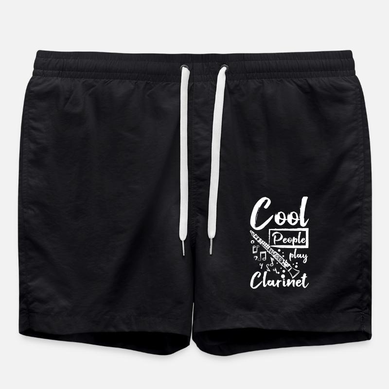 Cool people play clarinet - Swim Trunks - black