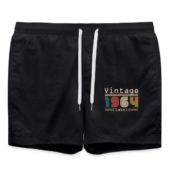 1964 Vintage Retro Geburtstagsgeschenk - Badeshorts - Schwarz - Vorne - AI Model Male 185 light (185cm)