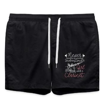Ne sous-estimez jamais une fille avec une clarinette - Short de bain - noir - Devant - AI Model Male 185 light (185cm)