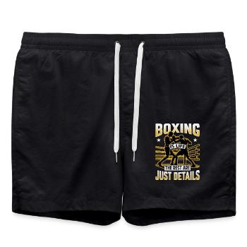 Boxen ist Leben, der Rest sind nur Details - Badeshorts - Schwarz - Vorne - AI Model Male 185 light (185cm)