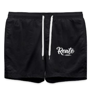 Ruhestand Pension Rentnerin Rentner Rente 2024 - Badeshorts - Schwarz - Vorne - AI Model Male 185 light (185cm)