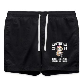 Ruhestand Pension Rentnerin Rentner Rente 2024 - Badeshorts - Schwarz - Vorne - AI Model Male 185 light (185cm)