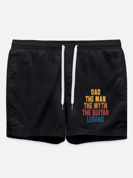 Guitar Dad Guitarist Father's Day - Swim Trunks - black