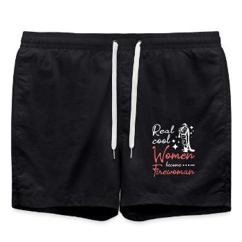 De vraies femmes cool deviennent pompières - Short de bain - noir - Devant - AI Model Male 185 light (185cm)