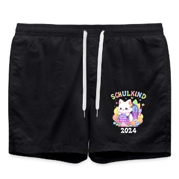 School Enrollment Cat School Beginning School Child 2024 - Swim Trunks - black - Front - AI Model Male 185 light (185cm)
