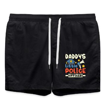 For children daddy's little police officer - Badeshorts - Schwarz - Vorne - AI Model Male 185 light (185cm)