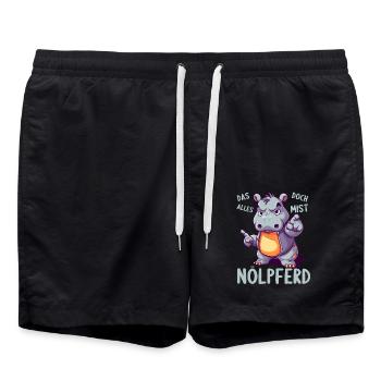 Hippo Hippo Complain Complainer Nölpferd - Short de bain - noir - Devant - AI Model Male 185 light (185cm)