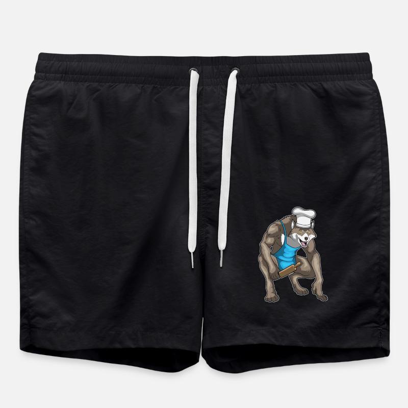 Werewolf Halloween Baker - Swim Trunks - black