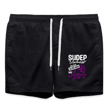 SUDEP awareness you were already my angele - Swim Trunks - black - Front - AI Model Male 185 light (185cm)