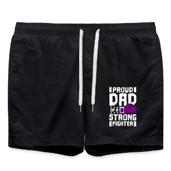 Proud dad of a strong fighter, epilepsy awareness - Swim Trunks - black - Front - AI Model Male 185 light (185cm)