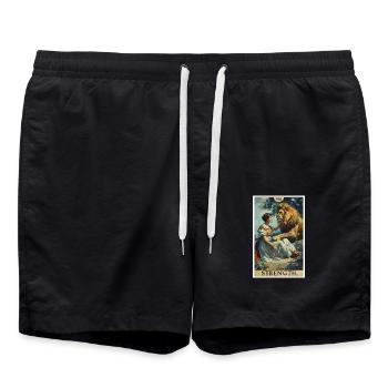 Tarotkarten Tarotkarte Strength Kraft - Badeshorts - Schwarz - Vorne - AI Model Male 185 light (185cm)