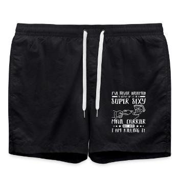 Super sexy mail carrier - Swim Trunks - black - Front - AI Model Male 185 light (185cm)
