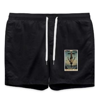 Cartes de tarot Carte de tarot Le Pendu - Short de bain - noir - Devant - AI Model Male 185 light (185cm)