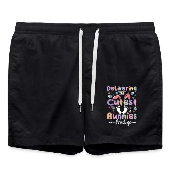 Accouchement des lapins les plus mignons Sage-femme de Pâques - Short de bain - noir - Devant - AI Model Male 185 light (185cm)
