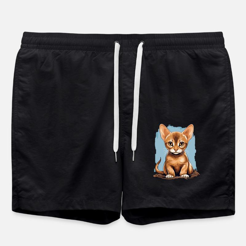 Chat d’Abyssinie Abessinierkatze - Short de bain - noir