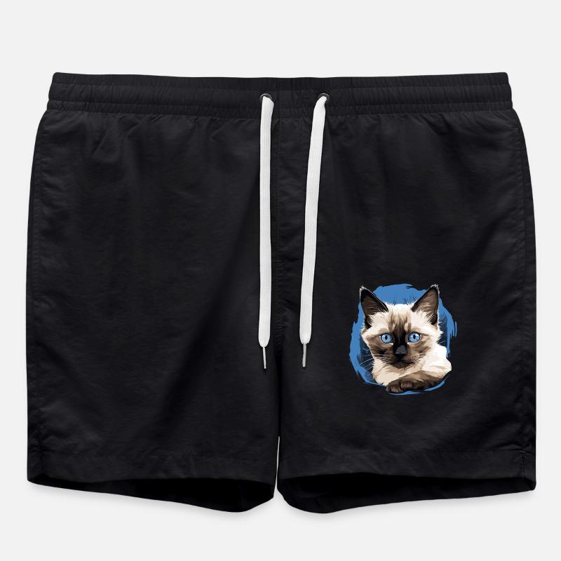 Balinese Cat Balinesenkatze - Badeshorts - Schwarz