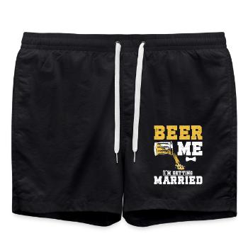 Groomsmen Beer me I'm getting married - Swim Trunks - black - Front - AI Model Male 185 light (185cm)