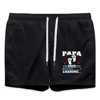 Papa 2025 Drôle Cadeau de Fête des Pères Femmes Enceintes - Short de bain - noir - Devant - AI Model Male 185 light (185cm)