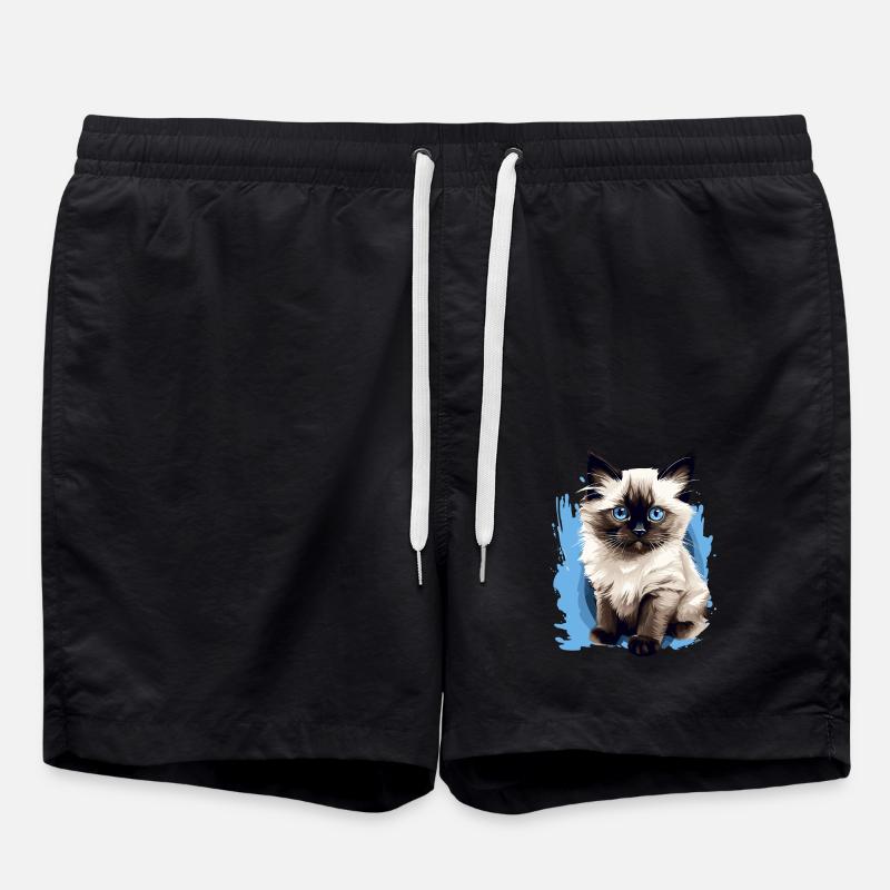 Chat de Birmanie Birma Katze - Short de bain - noir