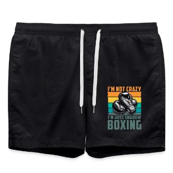 Je ne suis pas fou, je suis juste Shadow Boxing - Short de bain - noir - Devant - AI Model Male 185 light (185cm)