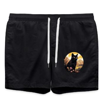 Bombay Cat Bombay Katze - Badeshorts - Schwarz - Vorne - AI Model Male 185 light (185cm)