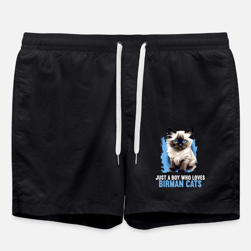 Birman Cat Birma Katze - Badeshorts - Schwarz