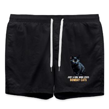 Bombay Cat Bombay Katze - Badeshorts - Schwarz - Vorne - AI Model Male 185 light (185cm)