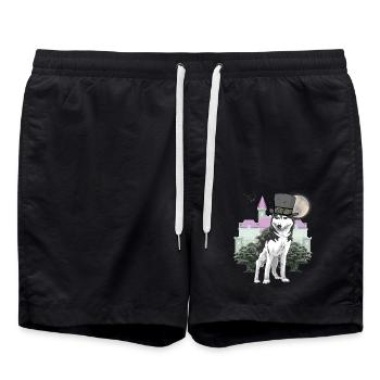 Wolf Fantasy Wölfe Märchenfigur Märchen Schloss - Badeshorts - Schwarz - Vorne - AI Model Male 185 light (185cm)