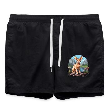 Cornish Rex Kitten Cornish Rex Cat - Swim Trunks - black - Front - AI Model Male 185 light (185cm)