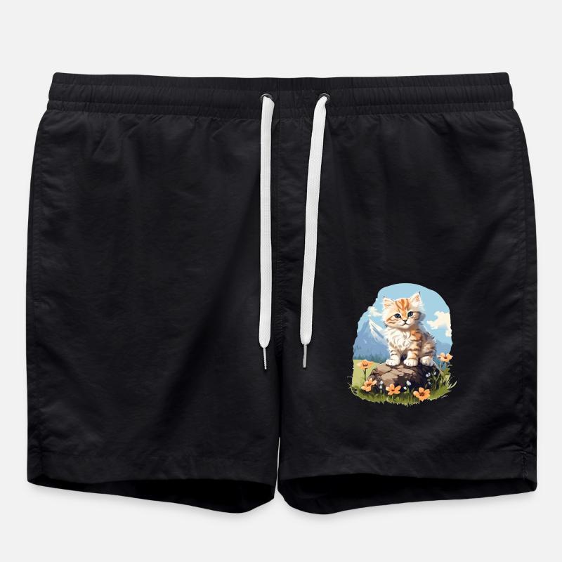 Cymric Kitten Cymric Cat - Short de bain - noir