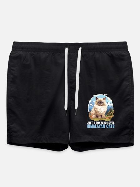 Himalayan Cat Colourpoint Katze - Swim Trunks - black