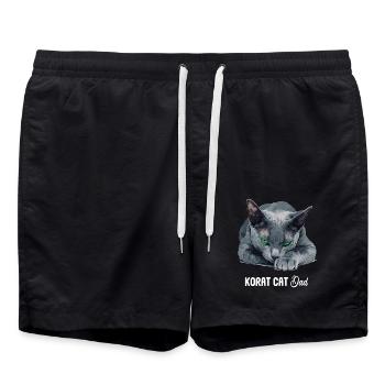 Korat Chaton Korat Chat - Short de bain - noir - Devant - AI Model Male 185 light (185cm)
