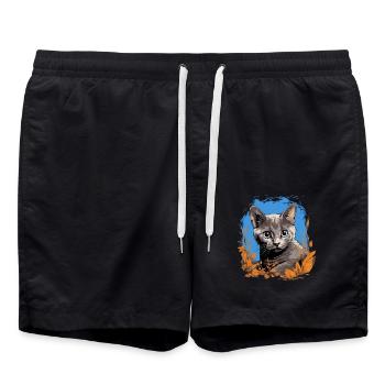 Chaton Korat Chat Korat - Short de bain - noir - Devant - AI Model Male 185 light (185cm)