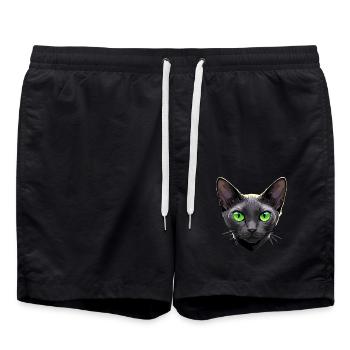 Korat Chaton Korat Chat - Short de bain - noir - Devant - AI Model Male 185 light (185cm)