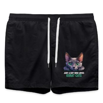 Korat Chaton Korat Chat - Short de bain - noir - Devant - AI Model Male 185 light (185cm)