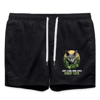 Korat Chaton Korat Chat - Short de bain - noir - Devant - AI Model Male 185 light (185cm)